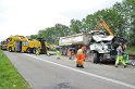 LKW umgestuerzt A 1 Rich Saarbruecken P217